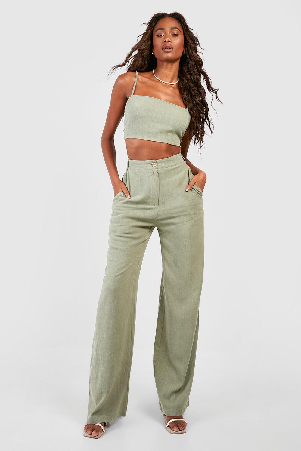 Khaki straight hot sale leg pants